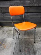 Buisframe stoel Oranje skai bekleding - Vintage jaren 60-70, Huis en Inrichting, Stoelen, Ophalen, Gebruikt, Overige kleuren, Eén