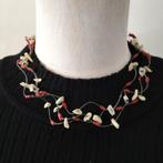 Te exclusief collier met bloedkoraal en parelmoer., Ophalen of Verzenden, Zo goed als nieuw, Rood, Zilver