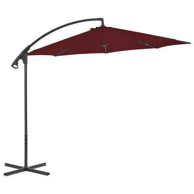 vidaXL Zweefparasol met stalen paal 300 cm bordeauxrood, Tuin en Terras, Parasols, Zo goed als nieuw, Overige typen, Ophalen of Verzenden