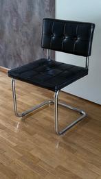 Eetkamerstoel 6x zwart met zilver, Huis en Inrichting, Ophalen, Gebruikt, Zwart, Metaal