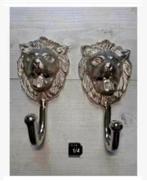 2 x leeuwenkop kapstok metaal, 20 x 10 cm pr.p. 2 stuks, Wandkapstok, Nieuw, Ophalen of Verzenden, X