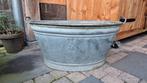 Brocante zinken teil, Tuin en Terras, Bloembakken en Plantenbakken, Ophalen, Gebruikt, Metaal, 30 tot 60 cm