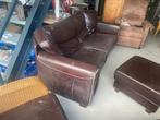 Een leuk compleet leer Bankstel  country style, Huis en Inrichting, Ophalen, Gebruikt, Leer, Country style