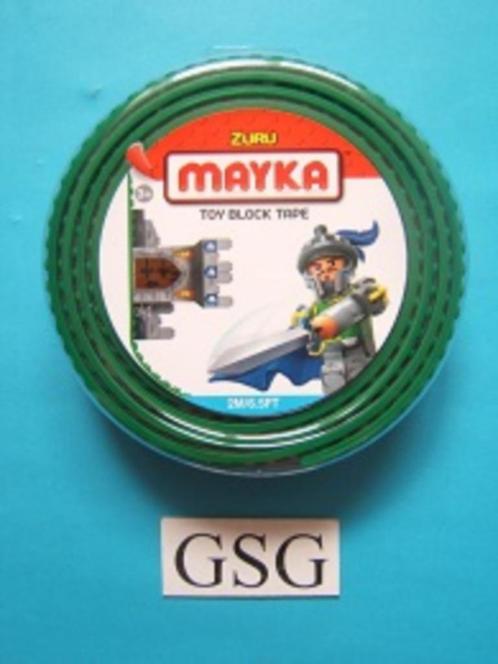 Zuru Mayka toy block tape groen 2 noppen 2 mtr nr. 1558567-0, Kinderen en Baby's, Speelgoed | Bouwstenen, Nieuw, Overige merken