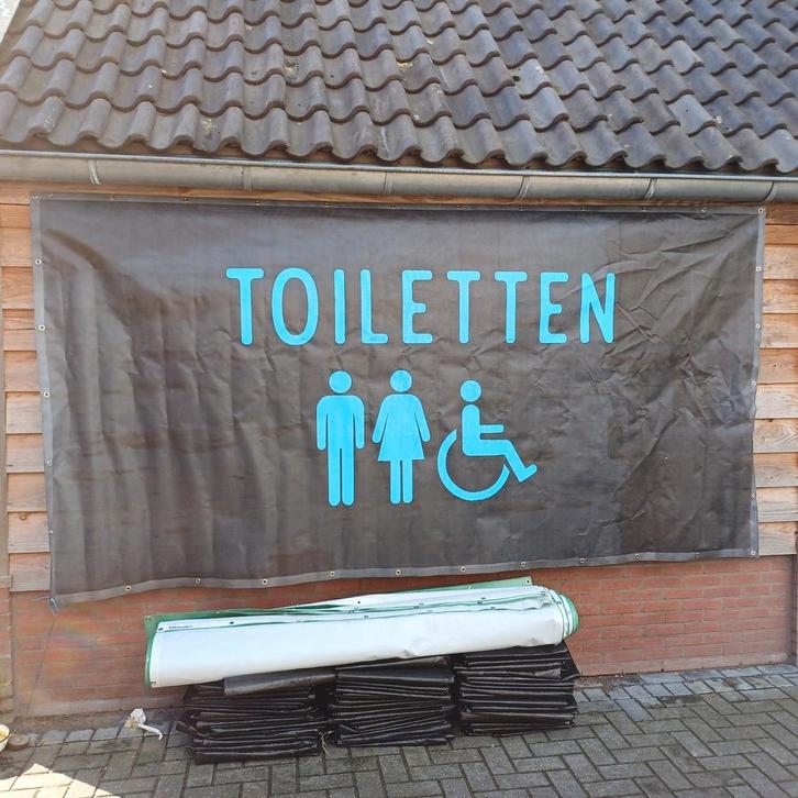 Bouwhek doeken festival bouwterrein doeken, Doe-het-zelf en Verbouw, Zeil en Folie, Gebruikt, Zeil, 15 m² of meer, Ophalen