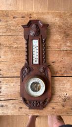 Antieke barometer en thermometer, Audio, Tv en Foto, Weerstations en Barometers, Ophalen, Gebruikt, Weerstation