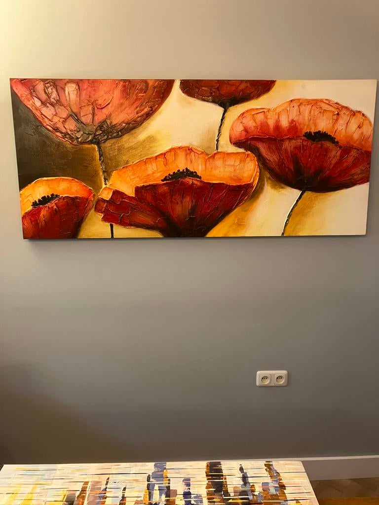 Schilderij met Klaprozen, Antiek en Kunst, Kunst | Schilderijen | Klassiek, Ophalen