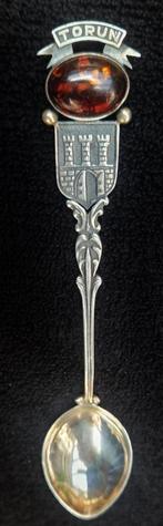 TORUN Prachtig zwaar souvenir lepeltje ZILVER met BARNSTEEN, Ophalen of Verzenden, Zo goed als nieuw, Gebruiksvoorwerp