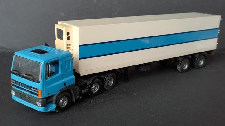 Daf 85 Koel oplegger 1:50 Tekno Pol, Hobby en Vrije tijd, Modelauto's | 1:50, Zo goed als nieuw, Bus of Vrachtwagen, Ophalen of Verzenden