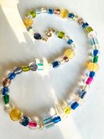 Kleurrijke Murano glas kralen ketting, Verzenden, Gebruikt, Overige kleuren, Overige materialen