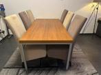 Eetkamerset met tafel en 6 stoelen, Huis en Inrichting, Tafels | Eettafels, 100 tot 150 cm, Ophalen of Verzenden, Zo goed als nieuw