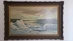 Prachtig schilderij Meeuwen boven zee L. Brandon SCH02, Ophalen