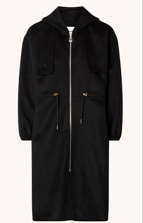 Sandro zearte wollen mantel met capuchon/S, Kleding | Dames, Jassen | Winter, Nieuw, Maat 36 (S), Zwart, Ophalen of Verzenden