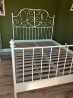 IKEA metalen ledikant wit zonder lattenbodem, Ophalen, Gebruikt, Wit, Tweepersoons
