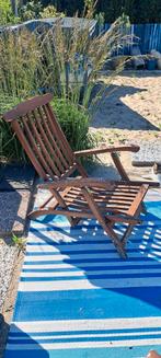 Twee houten ligstoelen voor in de tuin inklapbaar, Ophalen, Gebruikt, Hout