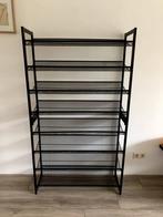Schoenenrek stapelbaar zwart metaal, Ophalen, Zo goed als nieuw