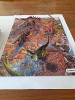 Schleich mini dinosaurus (4×) met puzzel landschap, Ophalen of Verzenden, Zo goed als nieuw, Overige soorten, Overige typen