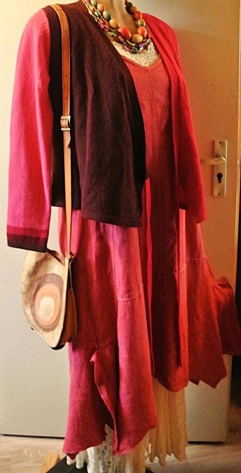 Linnen jurk Completo Arthurio a lijn punten framboos Lino, Kleding | Dames, Jurken, Gedragen, Maat 38/40 (M), Rood, Onder de knie