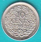 Nederland 10 cent 1943 PP Wilhelmina zilver, Sch. 1284, Zilver, Ophalen of Verzenden, 10 cent, Koningin Wilhelmina