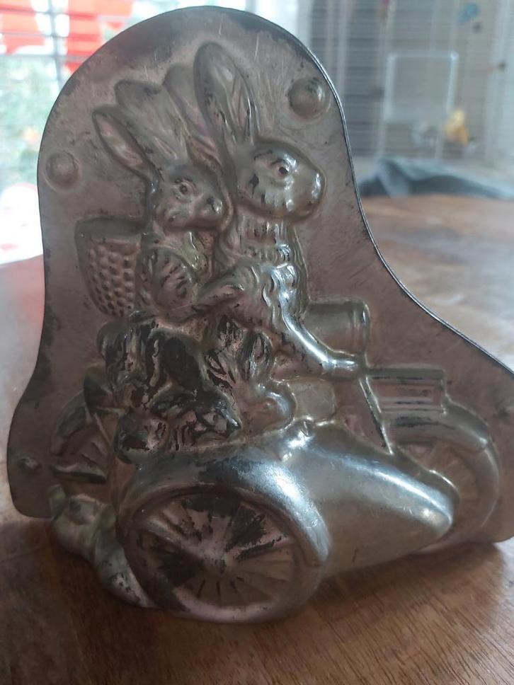 Chocolade mal konijnen op motor met zijspan, Antiek en Kunst, Curiosa en Brocante, Ophalen of Verzenden