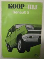 Renault 5 koop + rij 1974, Gelezen, Ophalen of Verzenden, Renault, ANWB