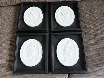 Meissen porselein, 4 x reliëf, limited edition, brocante  beschikbaar voor biedingen