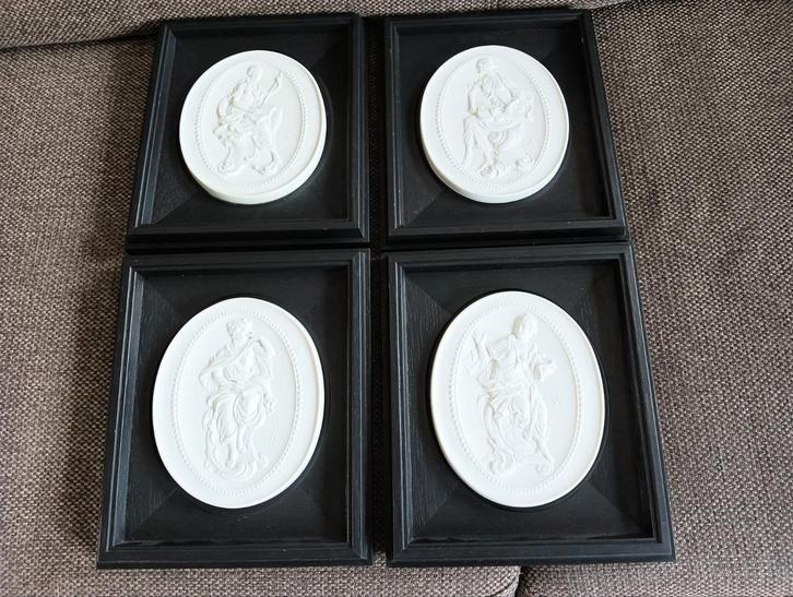 Meissen porselein, 4 x reliëf, limited edition, brocante, Antiek en Kunst, Antiek | Porselein, Ophalen of Verzenden