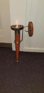 te koop houten met ijzeren houder kaarsen stander 50 cm hoog, Huis en Inrichting, Woonaccessoires | Kandelaars en Kaarsen, 50 tot 75 cm
