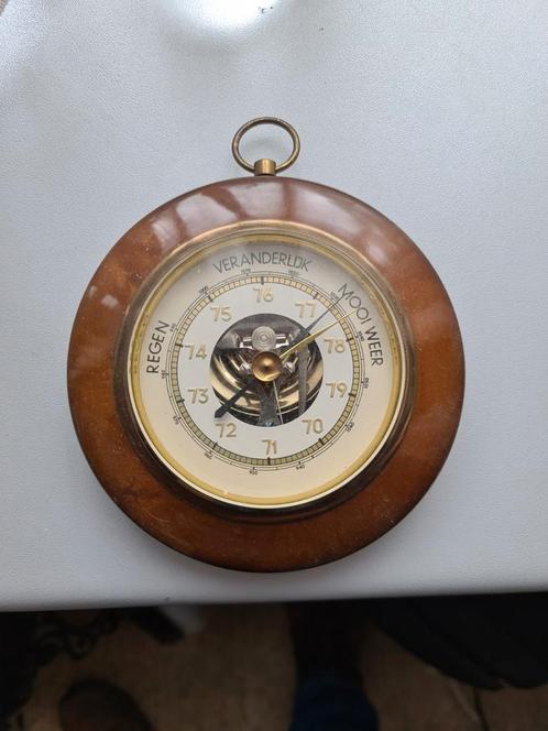 Vintage Barometer met Houten Frame, Antiek en Kunst, Antiek | Gereedschap en Instrumenten, Ophalen of Verzenden