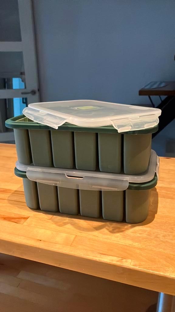 Siliconen diepvries bakjes voor porties, Huis en Inrichting, Keuken | Tupperware, Zo goed als nieuw, Bak of Kom, Groen, Ophalen of Verzenden