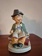 Muziekdoos Beeldje Lezende Man - 18 cm, Tuin en Terras, Ophalen of Verzenden