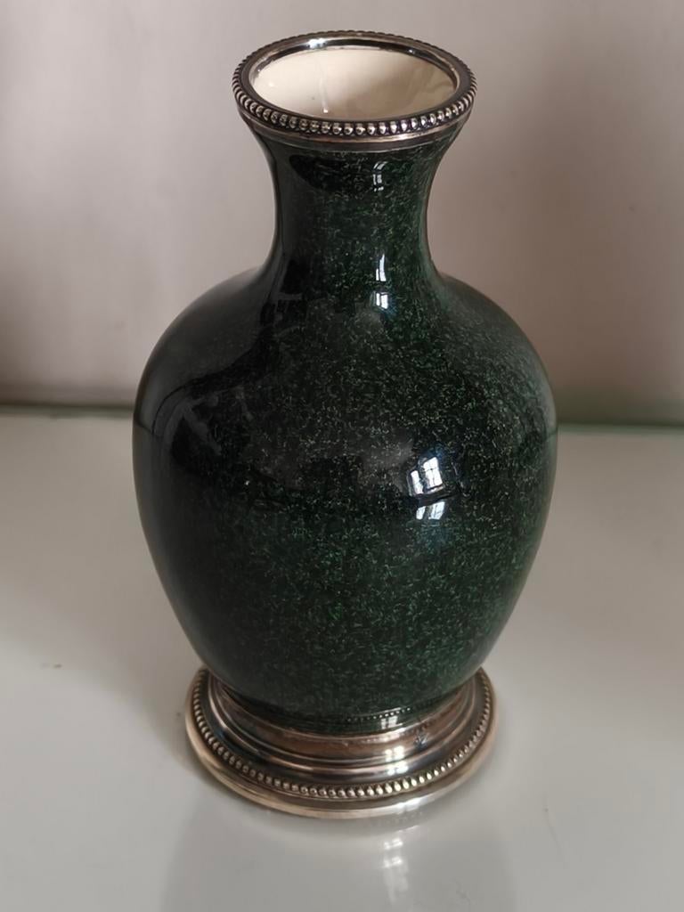 Sèvres Porselein Vaasje (ca. 1900) Zilver Thierry Frères -, Ophalen