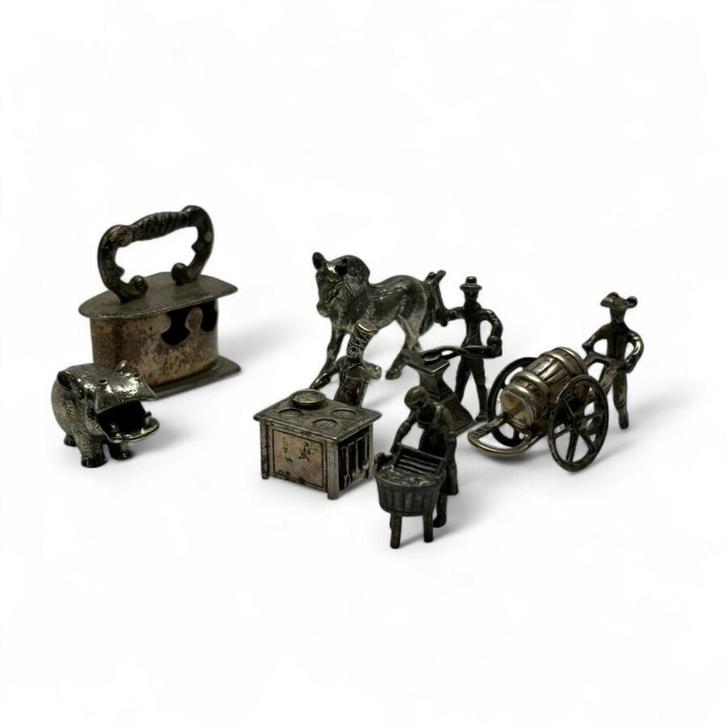 Lot diverse zilveren miniaturen, Antiek en Kunst, Antiek | Goud en Zilver, Zilver, Ophalen of Verzenden