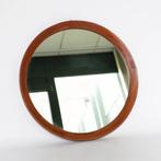 Vintage Deens design ronde spiegel teak frame, Minder dan 50 cm, Ophalen of Verzenden, Zo goed als nieuw, Onbekend