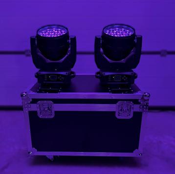 4x Wash Moving head 19x15 LED zoom | Flightcase beschikbaar voor biedingen