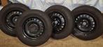 Winterbanden Continental 195/65R15 op stalen velg, Ophalen, Gebruikt, 15 inch, Banden en Velgen