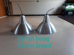 Industriële Hanglampen - Set van 2, Gebruikt, Ophalen of Verzenden, Metaal, Minder dan 50 cm