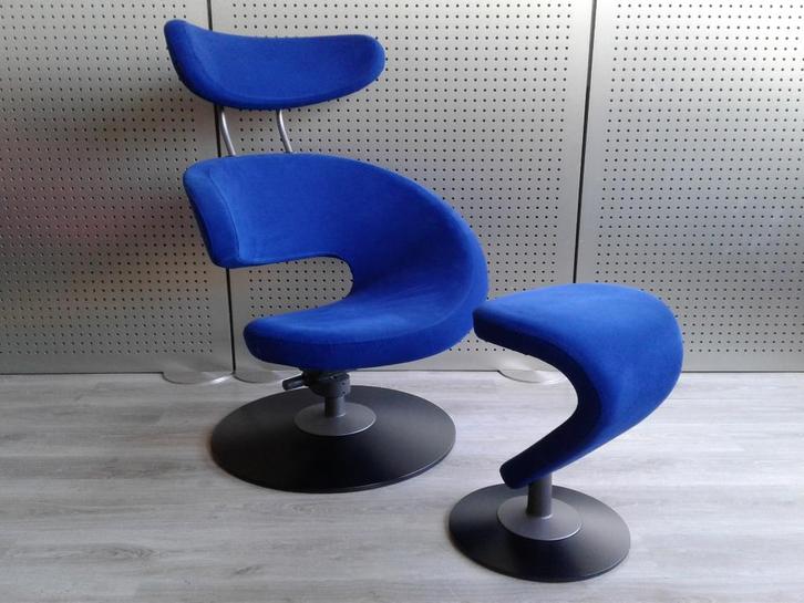 Variér (Stokke) Peel (Koningsblauw), Heel Mooi!, Huis en Inrichting, Fauteuils, Zo goed als nieuw, Hout, Metaal, Stof, Overige materialen