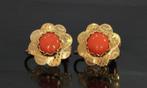 Bloedkoraal vintage fraaie 14k gouden oorbellen dames, Sieraden, Tassen en Uiterlijk, Antieke sieraden, Ophalen of Verzenden, Goud