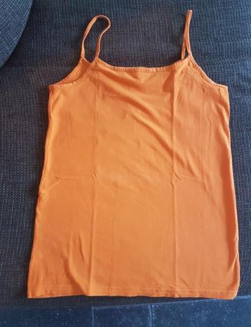 Hemdje maat L, ORANJE, hempje - top, spaghetti top. beschikbaar voor biedingen