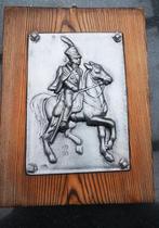 verzilverd metaal beeld soldaat ruiter paard Engelse huzaren, Verzamelen, Ophalen of Verzenden, Zo goed als nieuw, Mens