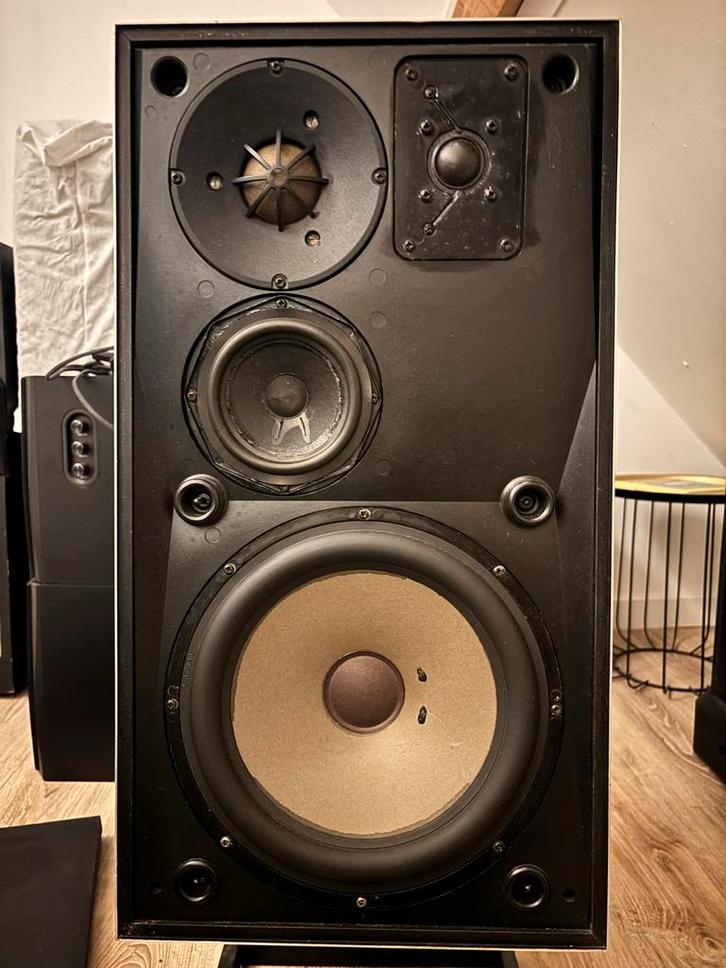 Vintage B&O Beovox S75 Speakers met Stands, Audio, Tv en Foto, Luidsprekers, Gebruikt, Front, Rear of Stereo speakers, 60 tot 120 watt
