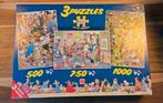 Doos met 3 puzzels: 500, 750 en 1000 stukjes,  Jan van Haast, Ophalen of Verzenden, 500 t/m 1500 stukjes, Zo goed als nieuw, Legpuzzel