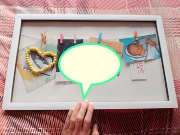 Fotolijst met waslijntje en wasknijpers beschikbaar voor biedingen