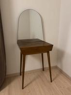 Vintage organische kaptafel met spiegel -makeuptafel japandi, Huis en Inrichting, Tafels | Kaptafels, Ophalen, Gebruikt, 100 tot 150 cm