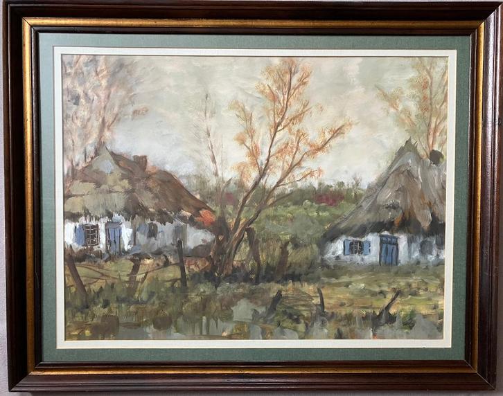 Karel van Mil, Brabants landschap met boerenhoeve., Antiek en Kunst, Kunst | Schilderijen | Klassiek, Ophalen of Verzenden