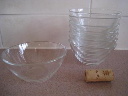 8 glazen schalen, Arcoroc France, maten H 4,8cm x diam 10cm, Huis en Inrichting, Keuken | Servies, Schaal of Schalen, Overige stijlen