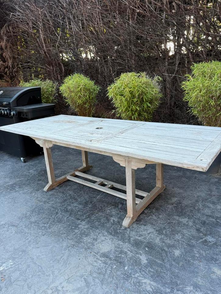 Teakhouten Tuintafel - 6-8 persoons, Huis en Inrichting, Tafels | Eettafels, Gebruikt, 100 tot 150 cm, 200 cm of meer, Vijf personen of meer