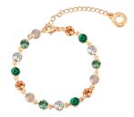 Armband en ketting met swarovski kristallen doublé geelgoud, Met kristal, Overige materialen, Nieuw, Ophalen of Verzenden