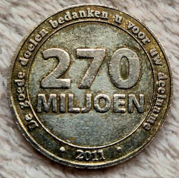 herdenkingsmunt of penning van de Postcode Loterij uit 2011. beschikbaar voor biedingen